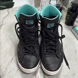 Converse All Star Black and Teal High-Tops